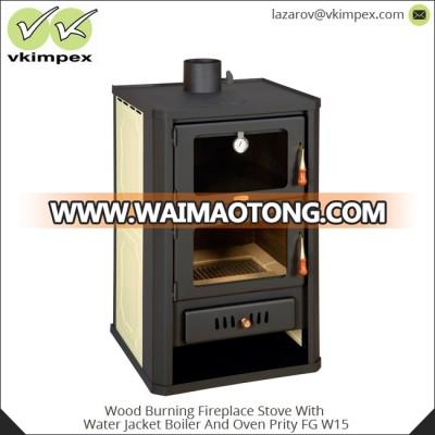 Wood Burning Fireplace Stove With Water Jacket Boiler And Oven Prity FG W15