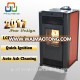 New auto ash clean wood pellet fireplace with color touch screen controller